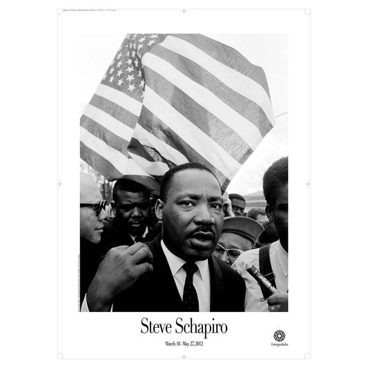Martin Luther King Jr. With flag during the Selma march Poster