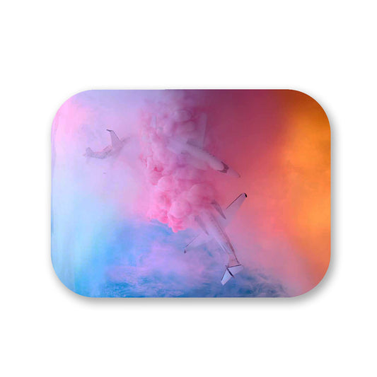 Brick med motiv där tre flygplan krockar i ett färgglatt moln | David LaChapelle | Fotografiska Shop