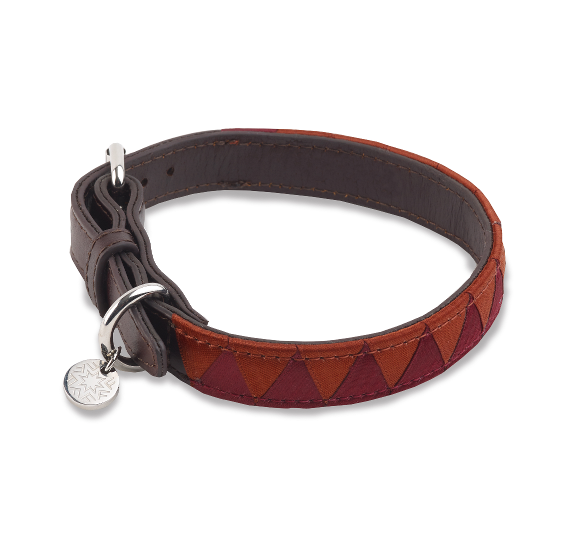 Hundhalsband, Orange Burgundy